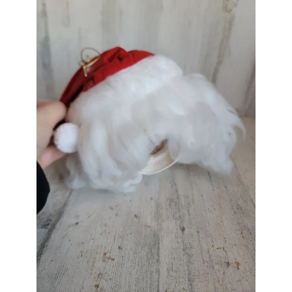 Santa Claus face vintage mistletoe hat ornament Xmas decor‎